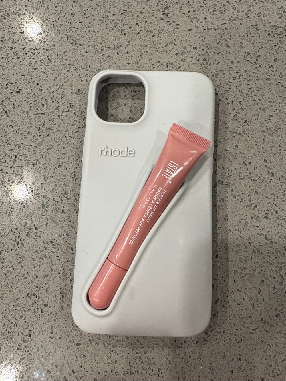 RHODE White Silicone Phone Case with Pink Lip Gloss Slot no gloss Included